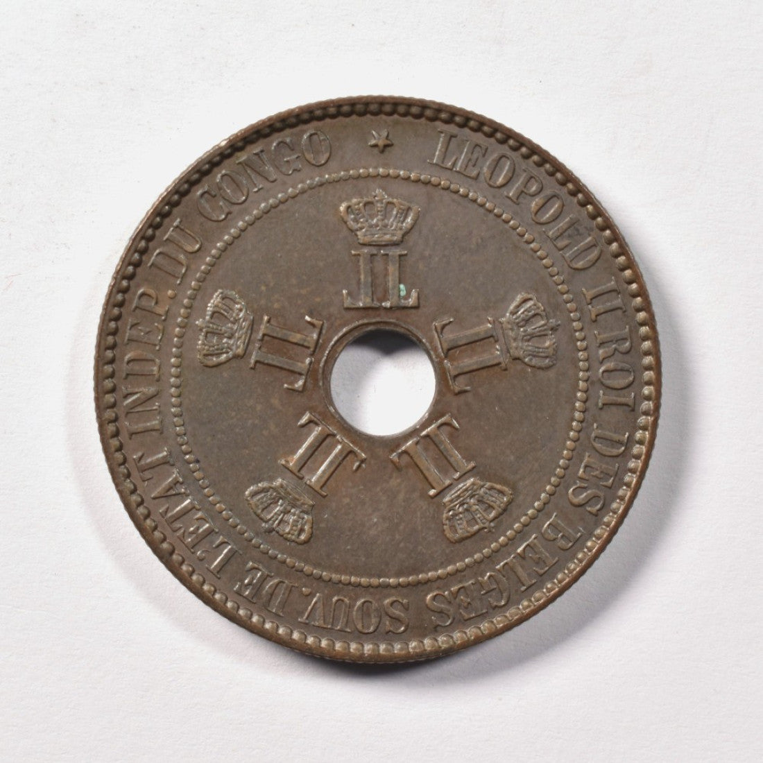 ΒΕΛΓΙΚΟ ΚΟΝΓΚΟ - 10 Centimes 1888, AU-UNC