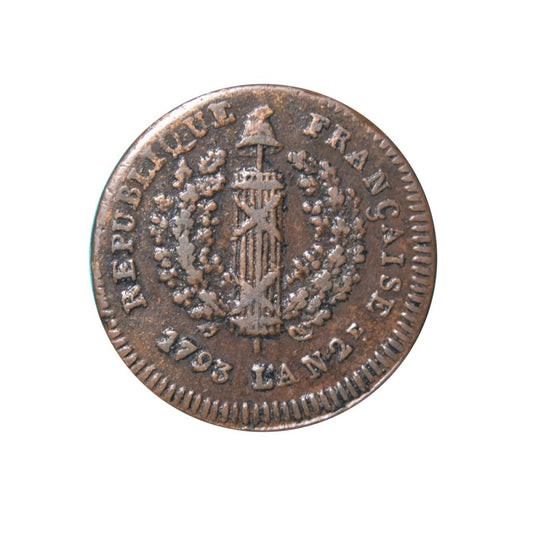 ΓΕΡΜΑΝΙΚΑ ΠΟΛΙΤΕΙΑ - MAINZ, 2 SOLS 1793, VF+