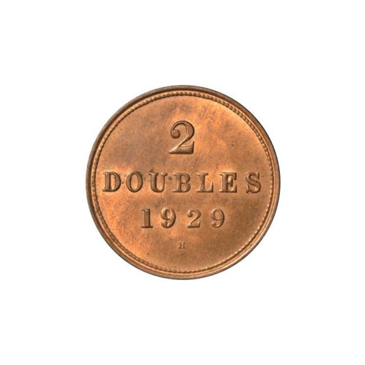 GUERNESEY, 2 διπλά 1929, KM# 12, Unc
