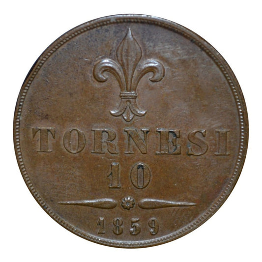 ΙΤΑΛΙΚΕΣ ΠΟΛΙΤΕΙΕΣ - ΝΑΠΟΛΗ & ΣΙΚΕΛΙΑ, 10 Tornezi 1859, AU-UNC