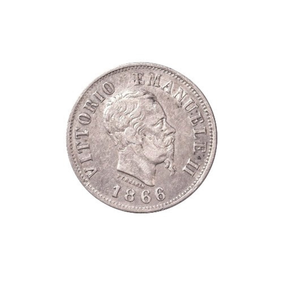 ITALY, 50 Centesimi 1866M BN, VF