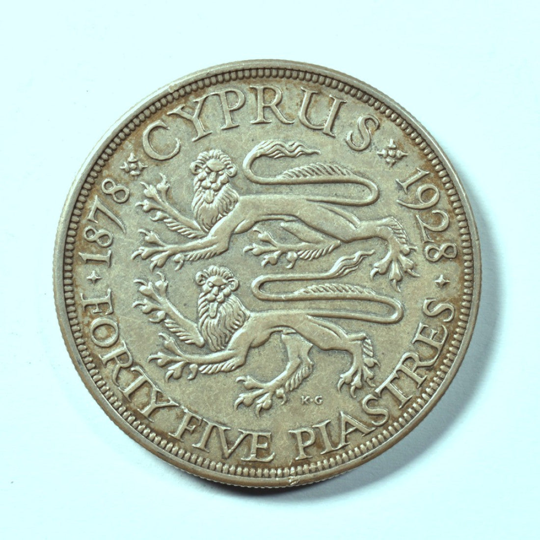 ΚΥΠΡΟΣ - 45 Piastres 1928, VF-XF