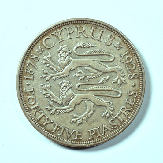 ΚΥΠΡΟΣ - 45 Piastres 1928, VF-XF