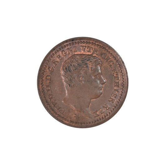 ΙΤΑΛΙΚΕΣ ΠΟΛΙΤΕΙΕΣ - ΝΑΠΟΛΗ & ΣΙΚΕΛΙΑ, 1/2 Torneze 1838, UNC