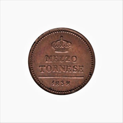 ΙΤΑΛΙΚΕΣ ΠΟΛΙΤΕΙΕΣ - ΝΑΠΟΛΗ & ΣΙΚΕΛΙΑ, 1/2 Torneze 1838, UNC