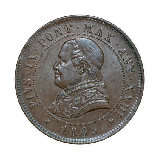 ITALIAN STATES - PAPAL STATES, 4 Soldi 1868, XXIII R, AU