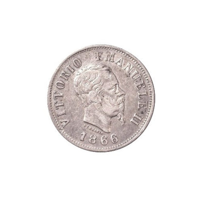 ITALY, 50 Centesimi 1866M BN, VF