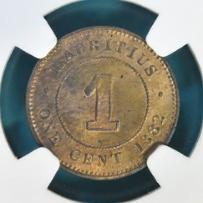 ΜΑΥΡΙΚΙΟΣ - 1 Cent 1882 H, NGC MS63 RB