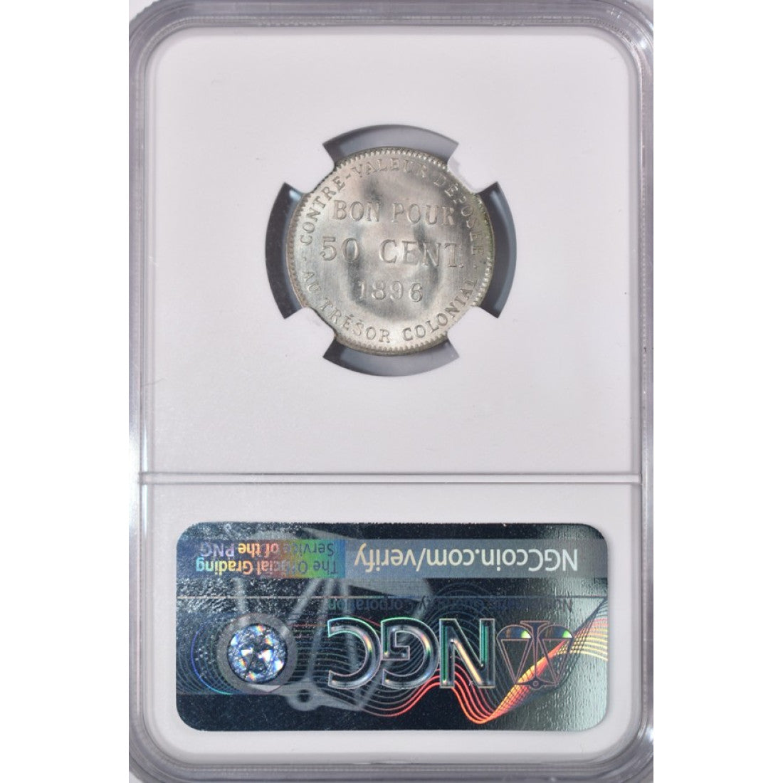 REUNION - 50 Cmes 1896 NGC MS65