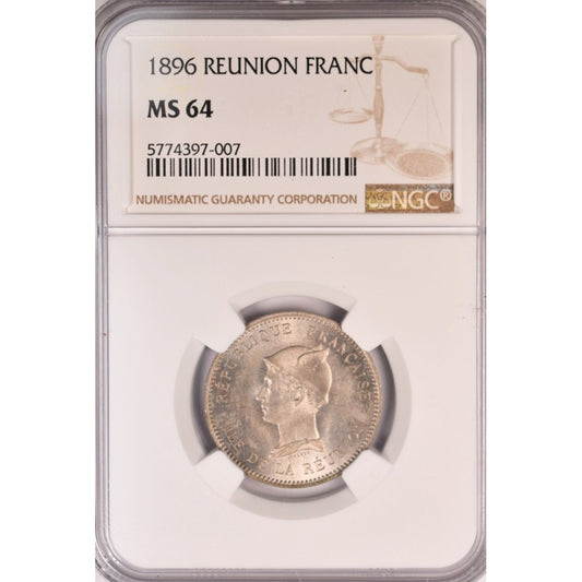 REUNION - 1 Φράγκο 1896 NGC MS64