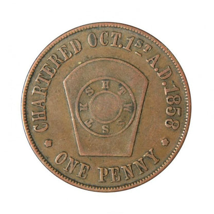 ΗΠΑ, 1858 Masonic Penny Token, Κεφάλαιο Ουάσιγκτον, Σικάγο